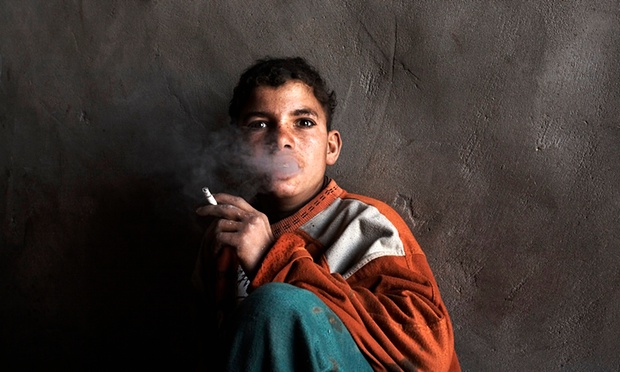 Ali Andak, a 15-year-old worker at a brick factory in the suburb of Helwan, Cairo. Photograph: Jason Larkin/AP
