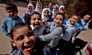 Egyptian pupils play at a school near Cairo Photograph: Hong Wu/Getty Images